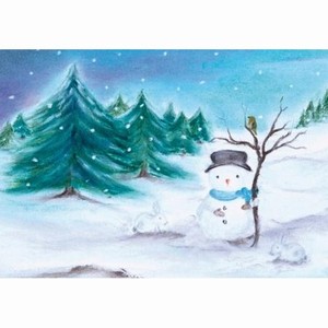 Oliepastelkaart De Sneeuwpop nr 2 - per 10 stuks uitverkocht
