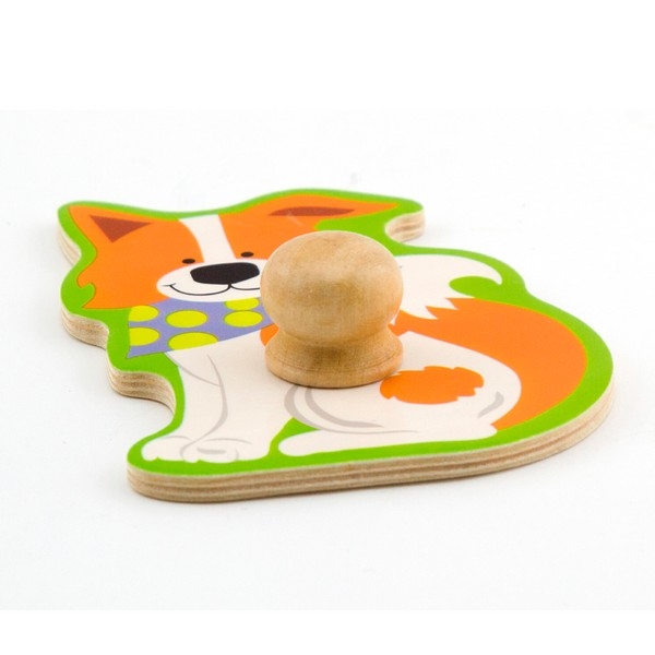 Puzzel houten knop - Boerderijdieren - Viga Toys
