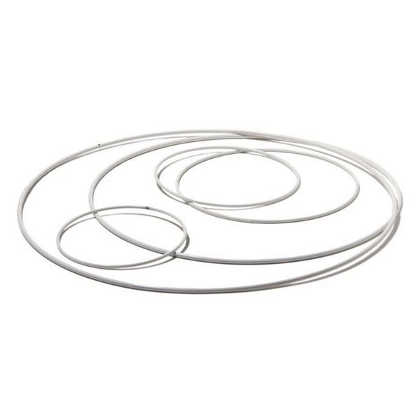 Ring metaal rond 10 cm - Wit geplastificeerd