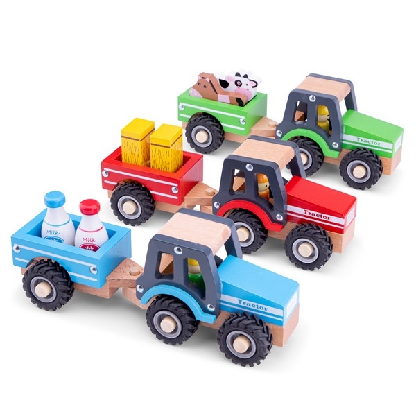 Tractor met aanhanger  - Hooibalen en speelfiguren