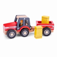 Tractor met aanhanger en speelfiguren - Hooibalen