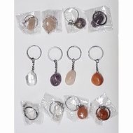 Sleutelhanger gepolijste edelsteen (afname per 12 stuks)