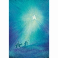 Oliepastelkaart Op weg naar Bethlehem