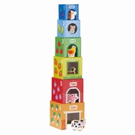 Stapelkubus - met boerderijdieren Lelin Toys