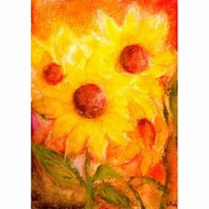 Oliepastelkaart Zonnebloemen per 10 stuks