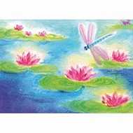 Oliepastelkaart De Libel (Waterlelies) per 10 stuks